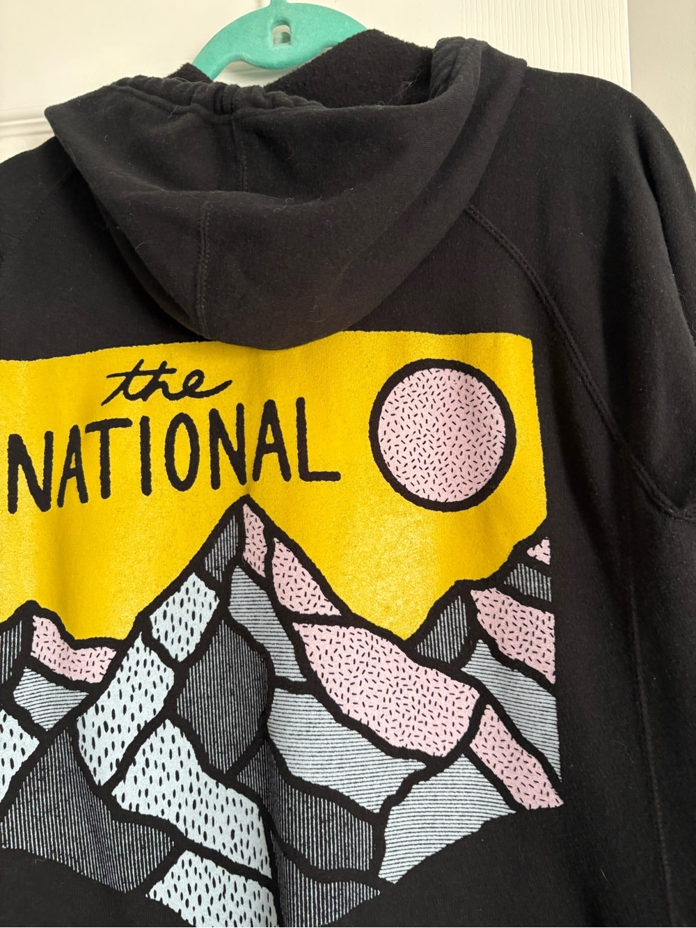 Men's Black Zip Hoodie Jacket with Mountain Patch - Picture 3 of 3